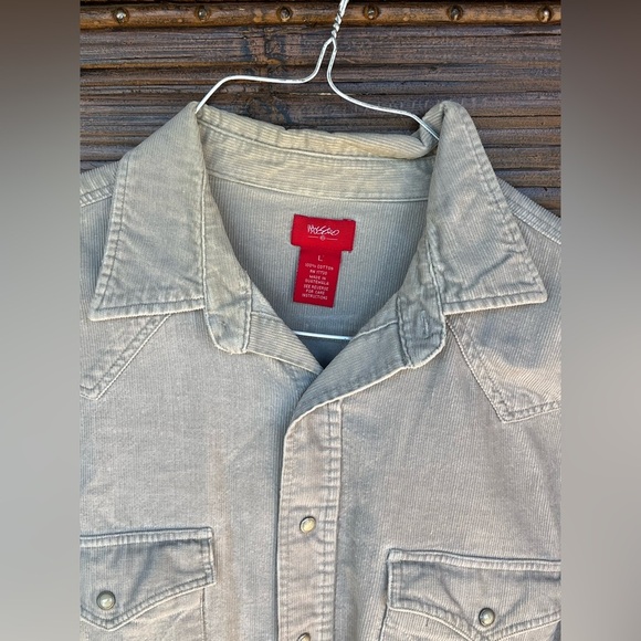 Y2K vintage Mossimo light brown corduroy
western Pearl snap button down Large - Picture 3 of 5